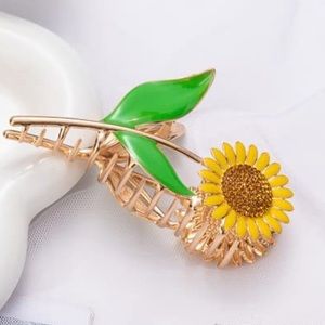 New Sunflower Metal Claw Hair Clip